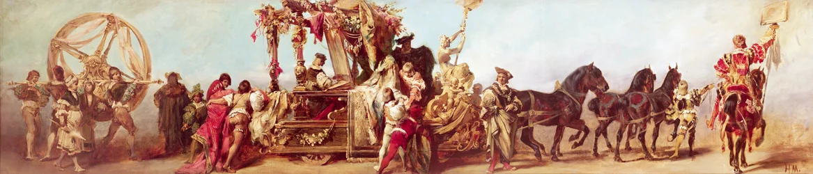 Diseño para la procesión del jubileo del emperador Francisco José I de Austria: La industria textil, 1879